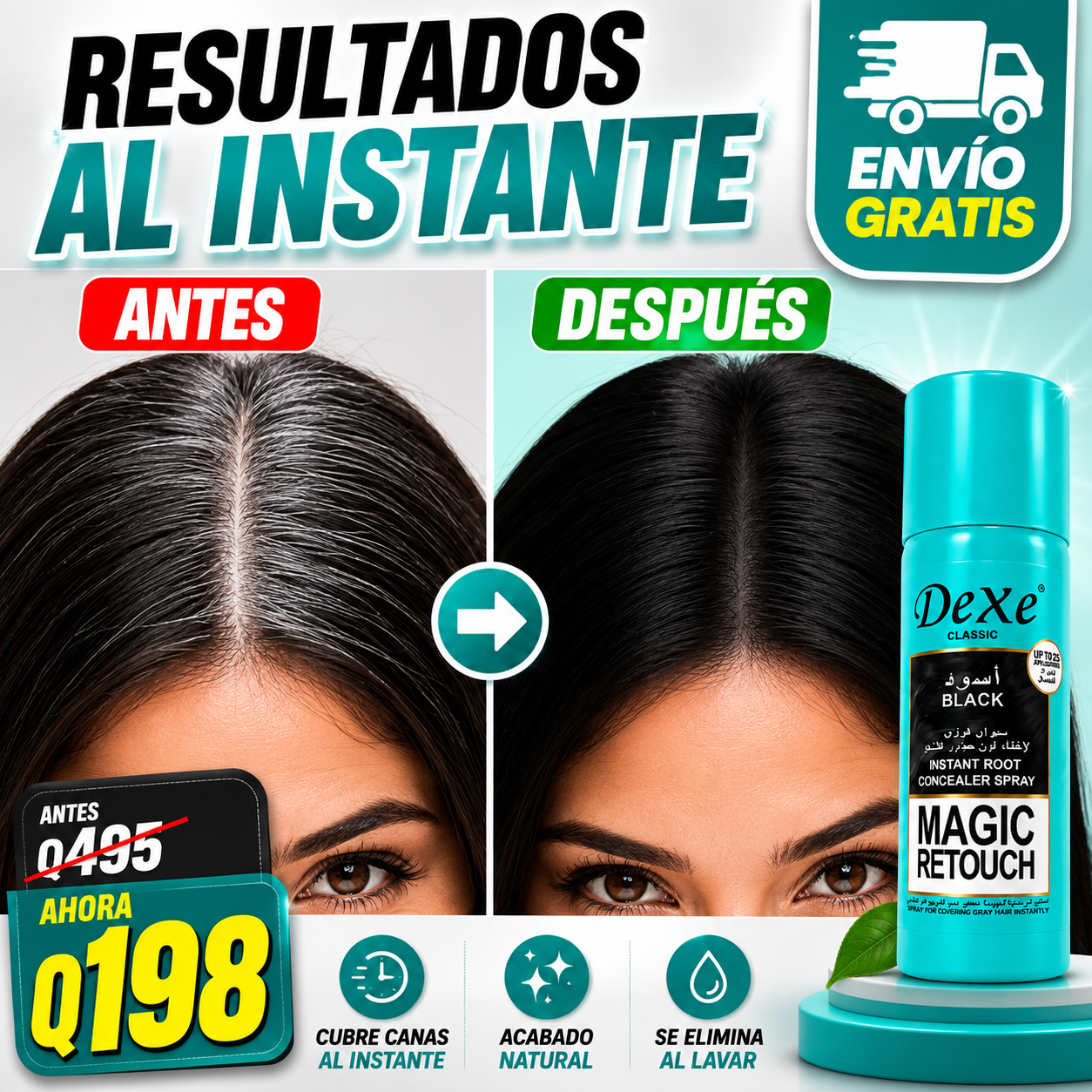 Spray Cubre Canas y Raíces Color Negro