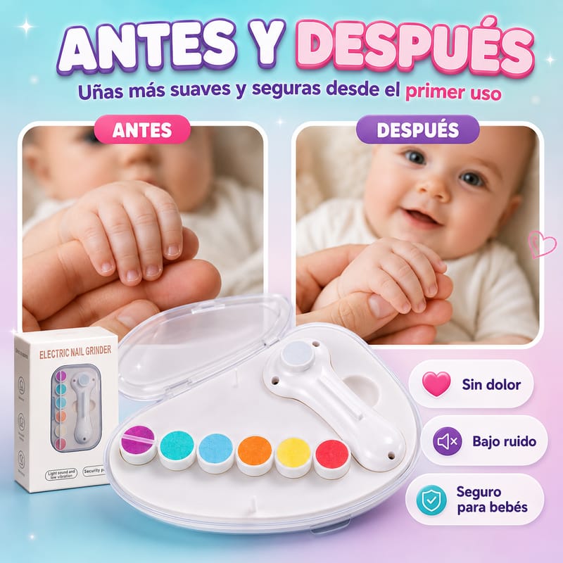 Lima Eléctrica Para Uñas de Bebé.