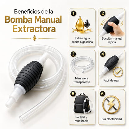Bomba Manual Extractora de Agua, Aceite o Gasolina