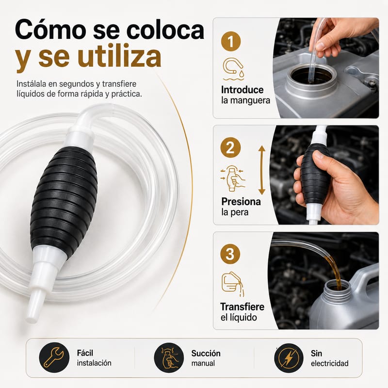 Bomba Manual Extractora de Agua, Aceite o Gasolina