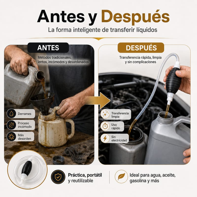 Bomba Manual Extractora de Agua, Aceite o Gasolina